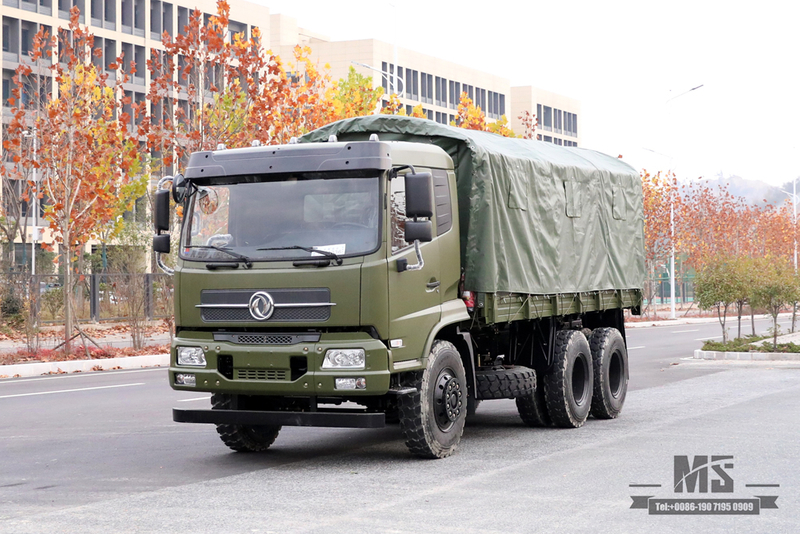 6x4 210 แรงม้า Dongfeng รถบรรทุกออฟโรด _ Flathead Row Half Cab รถบรรทุกขนส่งรถบรรทุกสินค้าสำหรับขาย _ Dongfeng ส่งออกยานพาหนะพิเศษ