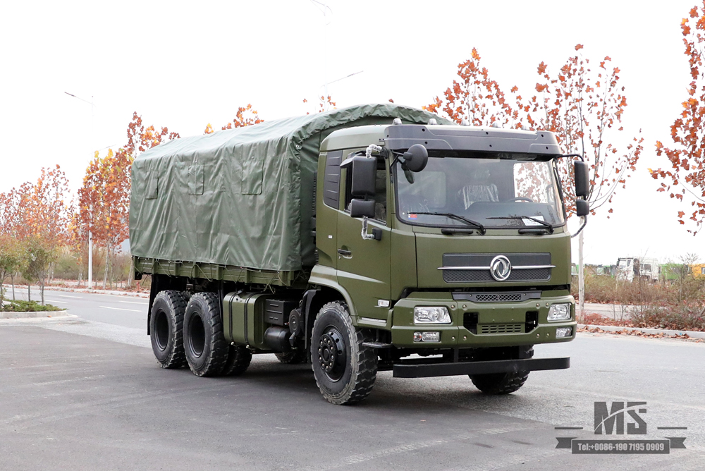 6x4 210 แรงม้า Dongfeng รถบรรทุกออฟโรด _ Flathead Row Half Cab รถบรรทุกขนส่งรถบรรทุกสินค้าสำหรับขาย _ Dongfeng ส่งออกยานพาหนะพิเศษ