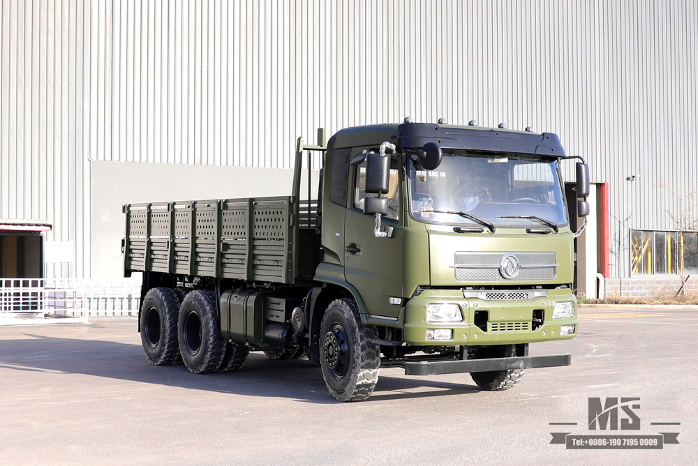 รถบรรทุกออฟโรด 6x4 Dongfeng_210 แรงม้า Flathead Row Half Cab การปรับเปลี่ยนรถบรรทุกขนส่ง_Dongfeng Cargo Truck ส่งออกยานพาหนะพิเศษ