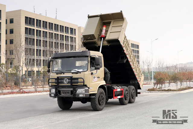 210hp 6*6 Dongfeng Dump Truck_ Flat Head Tipper Truck รถหกล้อขับเคลื่อน Off Road รถบรรทุกขนส่งสำหรับ Sale_Export ยานพาหนะพิเศษ