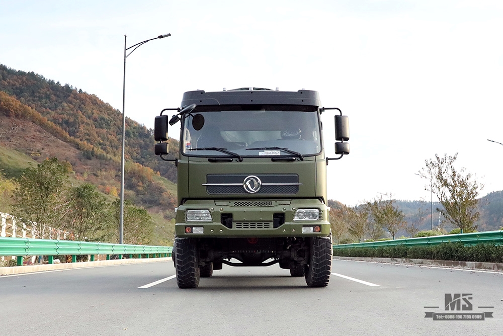 Dongfeng รถบรรทุกขับเคลื่อนสี่ล้อสำหรับ Sale_4 * 4 Army Green Flathead Head Tipper Truck ผู้ผลิต_Dongfeng 4WD ส่งออกยานพาหนะพิเศษ