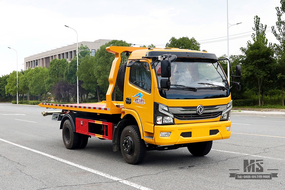 Dongfeng 4*2 Wrecker แผ่นหักล้างกึ่งชั้น Dongfeng Road Rescue Clearance Vehicle ส่งออกรถบรรทุกพ่วงพิเศษ