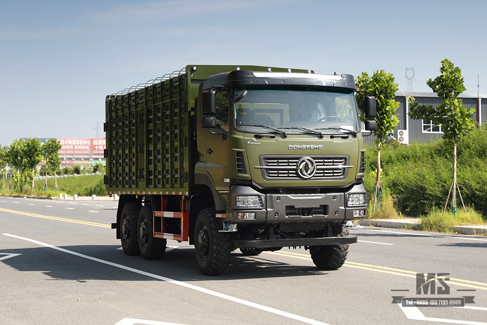 340 แรงม้า Dongfeng รถขับเคลื่อนหกล้อ Off-road Cargo Truck_6 * 6 15T High Container Heavy Duty Truck_6WD รถบรรทุกลอจิสติกส์พิเศษเพื่อการส่งออก