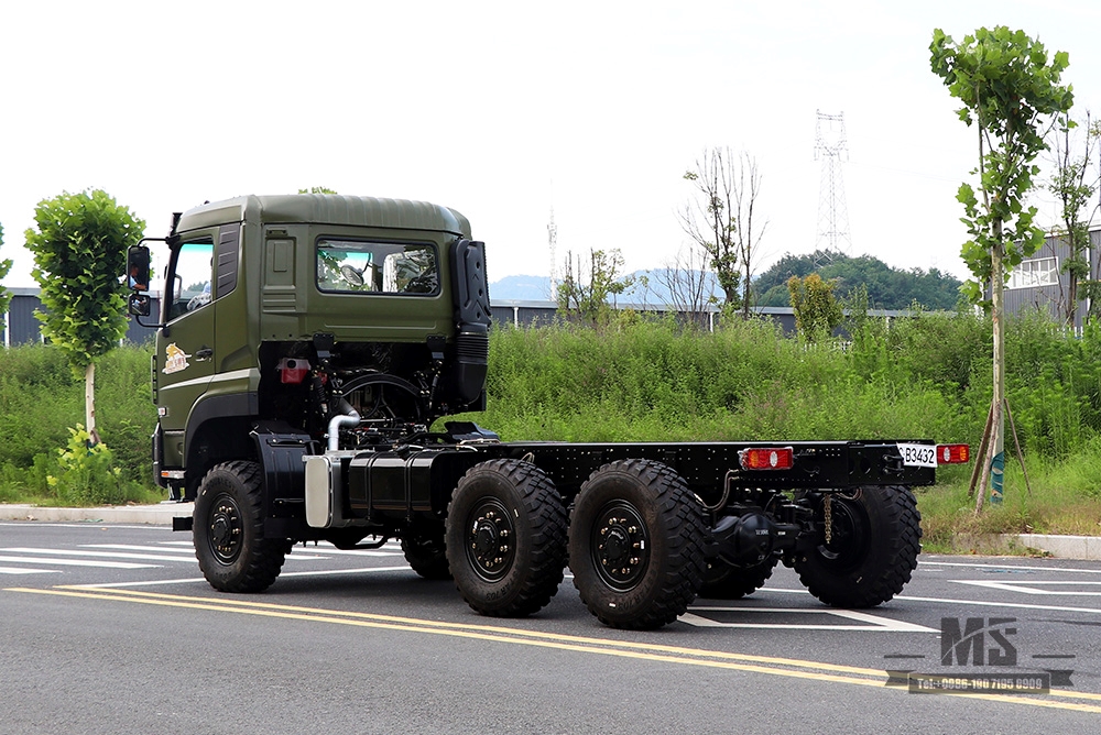 Dongfeng 6×6 Off Road Chassis_Six wheel Drive Dongfeng Flat Head หนึ่งและครึ่งแถวแชสซีรถบรรทุกสินค้า AWD 6*6 ส่งออกยานพาหนะพิเศษ