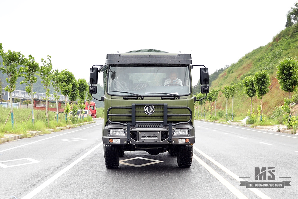 Dongfeng รถบรรทุกขับเคลื่อนหกล้อสำหรับ Sale_6 * 6 Army Green Flathead Truck ผู้ผลิต_Dongfeng 6WD ส่งออกยานพาหนะพิเศษ