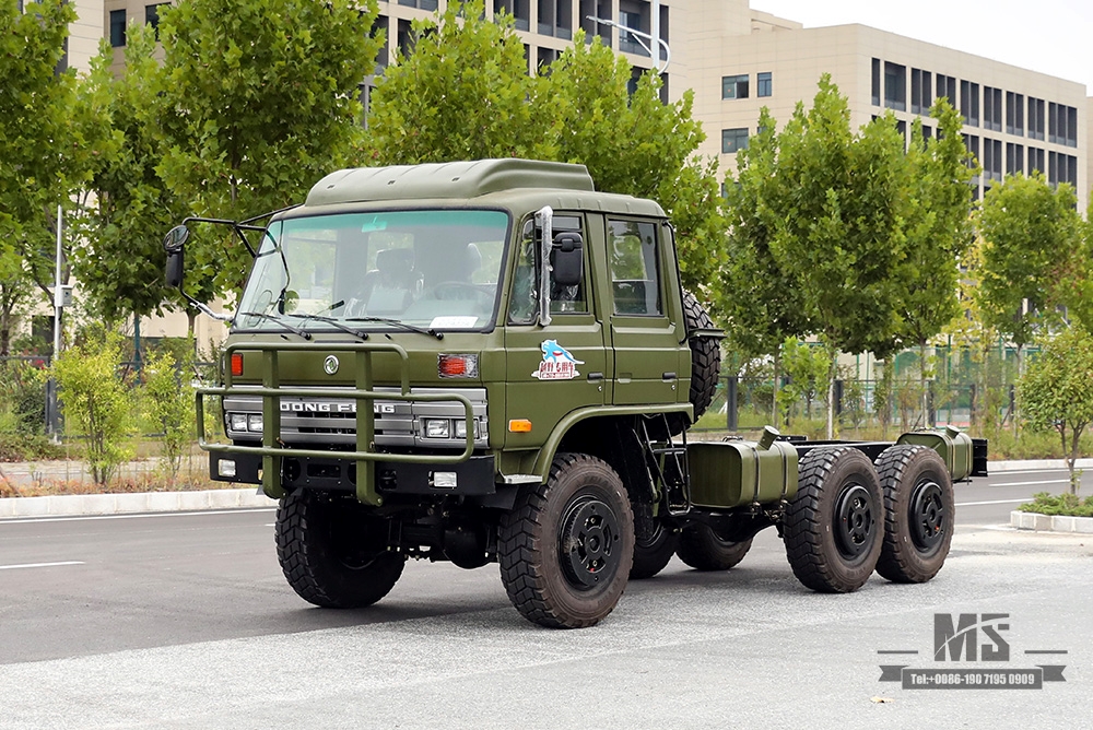 190hp Dongfeng EQ2102 แชสซีขับเคลื่อนหกล้อ _6 × 6 EQ246 153 Double Row Cab กองทัพสีเขียวแชสซีรถบรรทุก_Dongfeng แชสซีรถบรรทุกส่งออกแชสซียานพาหนะวัตถุประสงค์พิเศษ