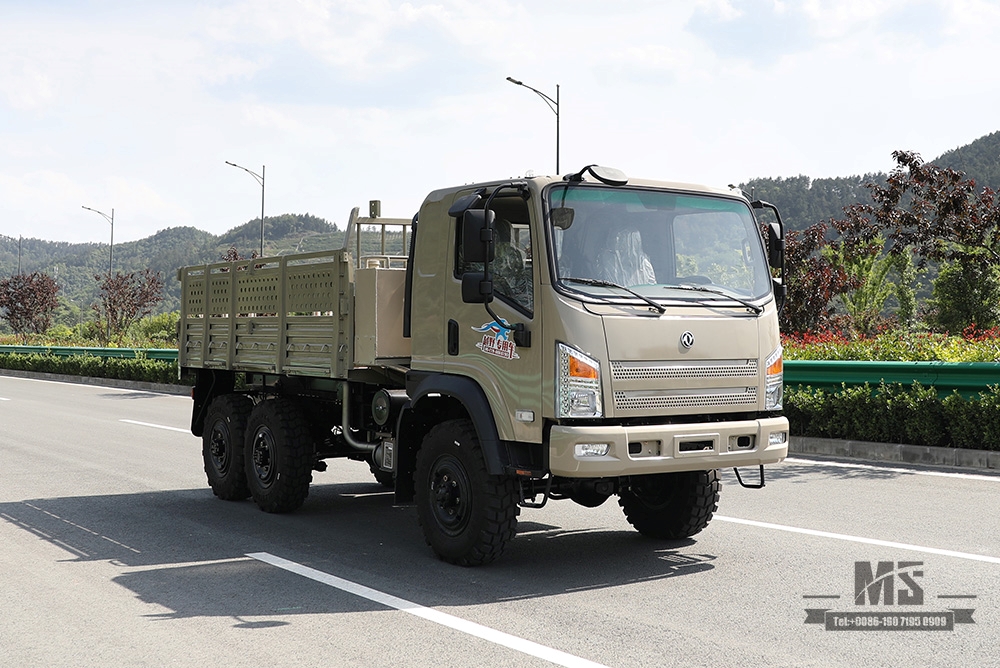 สีเบจ 190HP Dongfeng EQ2082 6WD รถบรรทุกออฟโรด_Dongfeng ขับเคลื่อนหกล้อ Flathead 6X6 ดีเซลรถบรรทุกขนส่งสินค้ารถบรรทุกขนส่ง_ส่งออกยานพาหนะพิเศษ