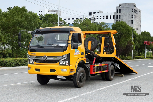 Dongfeng 4*2 Wrecker พร้อม 3 ตัน Semi-floor Clearing Plate Dongfeng Road Rescue Clearance Vehicle ส่งออกรถบรรทุกพ่วงพิเศษ