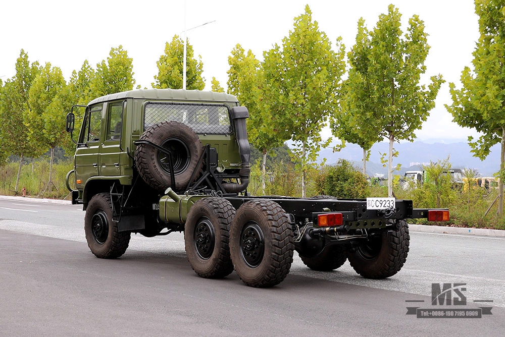 190hp Army Green Dongfeng EQ2102 แชสซีขับเคลื่อนหกล้อ _6 × 6 EQ246 153 Double Row Cab Off Road Chassis_Dongfeng ส่งออกแชสซียานพาหนะวัตถุประสงค์พิเศษ