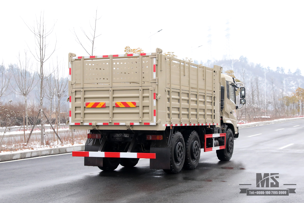 รถขับเคลื่อนหกล้อ Dongfeng Dump Truck_6 * 6 Flat Head Cargo Box Baffle Heightened Tipper Truck Off Road Transport Truck_Export Special Vehicle