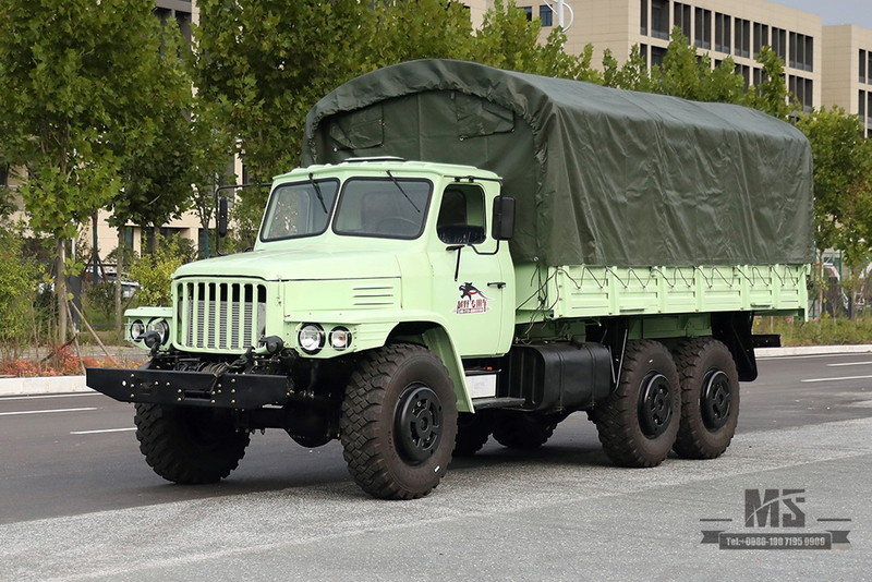 EQ2100E6D Mint Green Dongfeng รถบรรทุกหกล้อขับเคลื่อนออฟโรด_190hp Dongfeng 245 Single Row Pointed Head AWD Cargo Truck_Export Special Purpose Vehicle