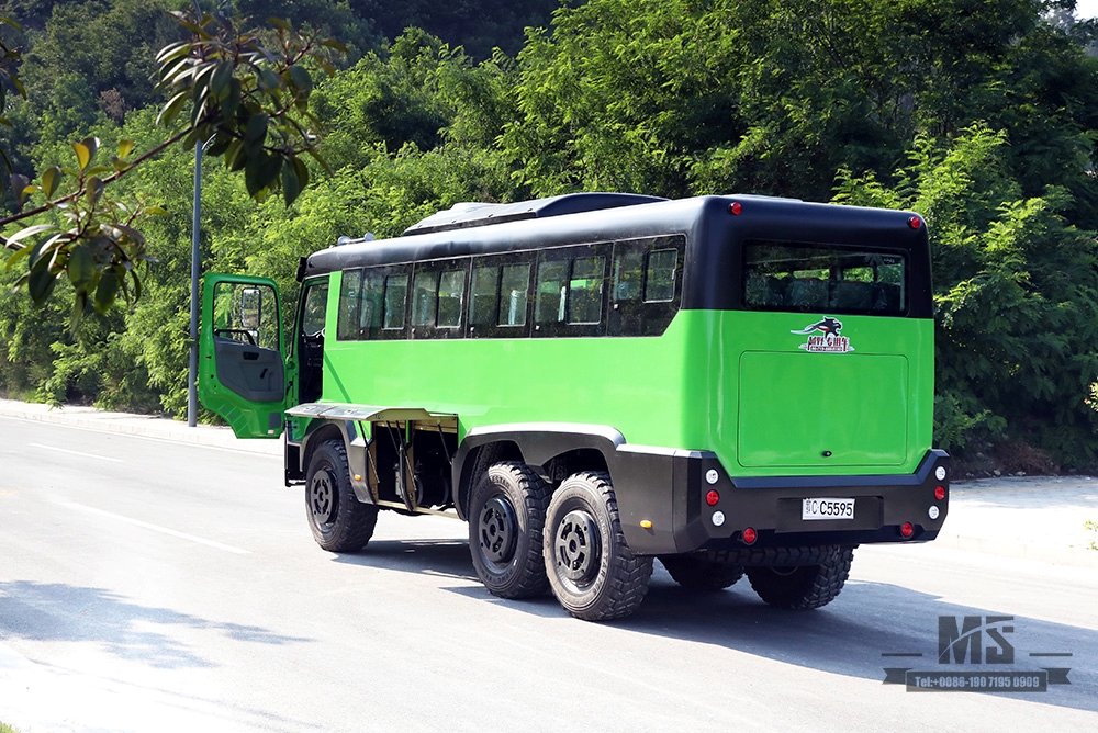 รถบัส 27 ที่นั่ง Dongfeng Six Drive Off-road Bus_6 * 6 All-drive County Bus_260hp Modified Bus ส่งออกยานพาหนะพิเศษ