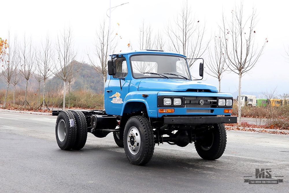 Dongfeng Four Wheel Drive Tipper Truck Chassis _170hp Blue 4*4 Single Row Pointed Head Dump Truck Chassis รถบรรทุกเหมืองแร่แชสซี_ส่งออกยานพาหนะพิเศษ