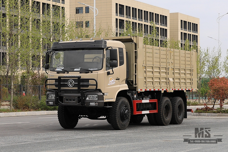 รถขับเคลื่อนหกล้อขนาด 260 แรงม้า Dongfeng Dump Truck_6 * 6 Flat Head Cargo Box Baffle Heightened Tipper Truck Off Road Transport Truck_Export Special Vehicle