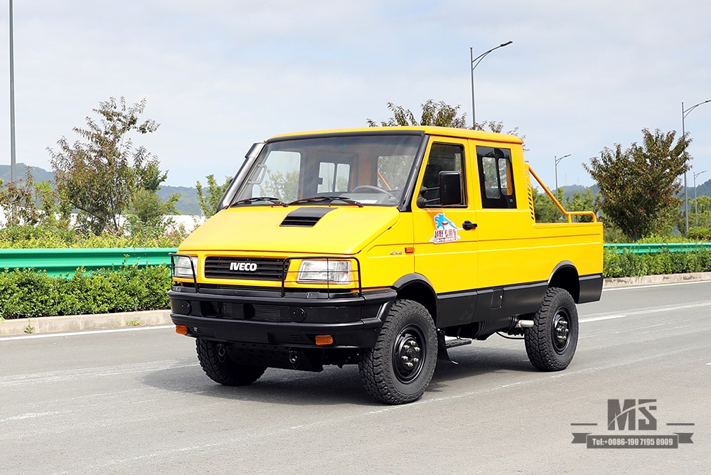 113 HP 4WD Iveco หัวสั้น Double Row Cab Pickup Truck _3T Small 6-seater Mini Off-road Truck_Classic Iveco 2045 Conversion ผู้ผลิตส่งออกยานพาหนะพิเศษ 