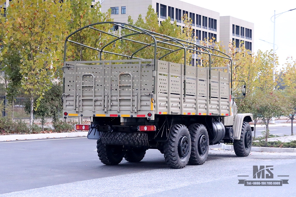 Dongfeng รถขับเคลื่อนหกล้อ EQ2100 Truck_ 6 × 6 190hp 3.5TDongfeng Long Head Single Row High Cargo Box พร้อมเสาผ้าใบกันน้ำ Truck_AWD ส่งออกรถบรรทุกพิเศษ