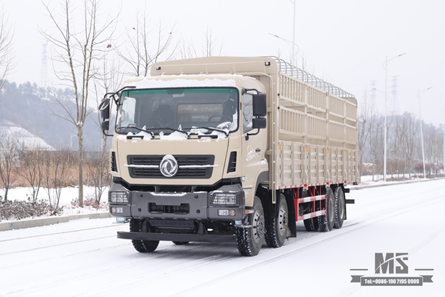 Dongfeng 8*4 Stake Truck Transport Truck_420hp รถบรรทุกหัวแบน_รถบรรทุกทางไกลส่งออกยานพาหนะวัตถุประสงค์พิเศษ