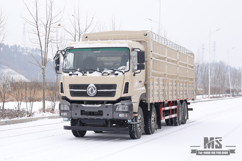 Dongfeng 8*4 Stake Truck Transport Truck_420hp รถบรรทุกหัวแบน_รถบรรทุกทางไกลส่งออกยานพาหนะวัตถุประสงค์พิเศษ