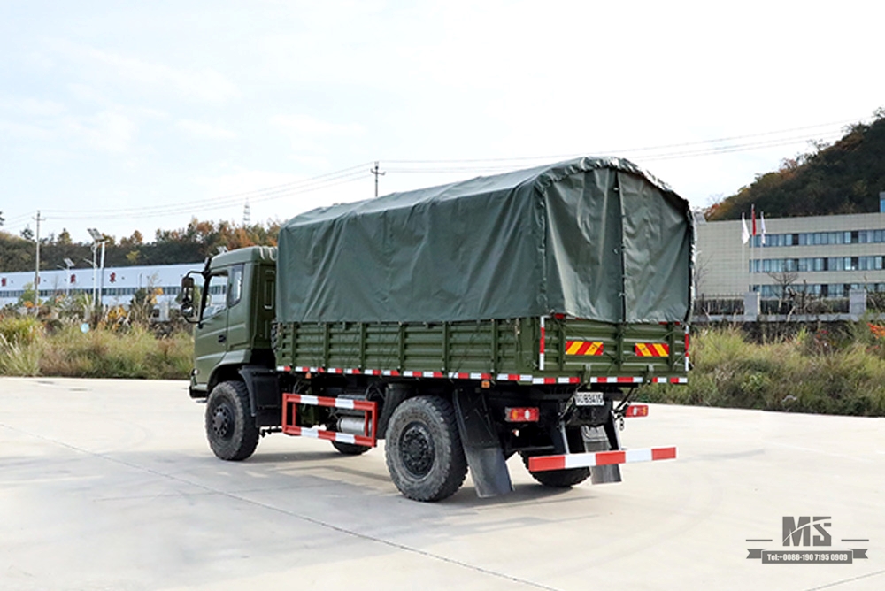 210 แรงม้า Dongfeng รถขับเคลื่อนสี่ล้อ Off Road Dump Truck_4 × 4 Flathead Row Half Tipper Truck พร้อม Tarpaulin Pole_Dongfeng 4 * 4 ยานพาหนะพิเศษส่งออก