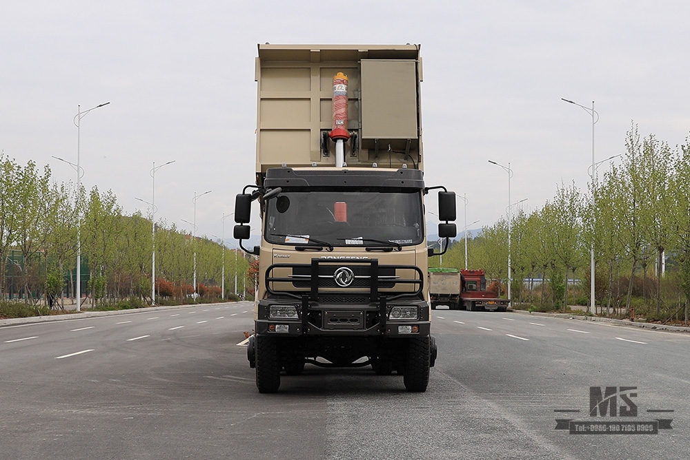 260hp Dongfeng 6×6 รถดั๊มพ์พิเศษออฟโรด_รถขับเคลื่อนหกล้อสามเพลาหลังรถบรรทุกทำเหมืองยางคู่_รถบรรทุกยก 7T/13T แบบกำหนดเอง_ส่งออกยานพาหนะพิเศษ