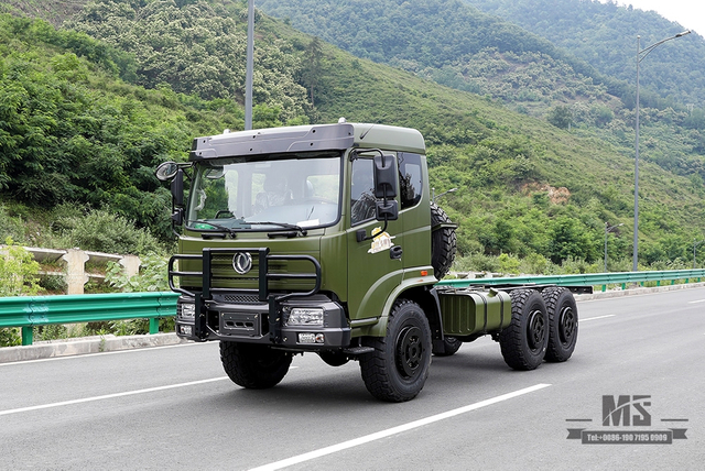 210hp Dongfeng แชสซีขับเคลื่อนหกล้อสำหรับ Sale_6 * 6 Army Green Flathead Head Truck Chassis Coversion ผู้ผลิต_Dongfeng ส่งออกแชสซียานพาหนะพิเศษ