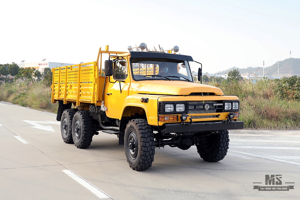 170 แรงม้า Dongfeng ขับเคลื่อนหกล้อ EQ2082 Truck_Gold Yellow 6*6 Single Row Pointed Head Off-road Special Truck_6×6 pointed 25Y Truck Export Special Vehicle