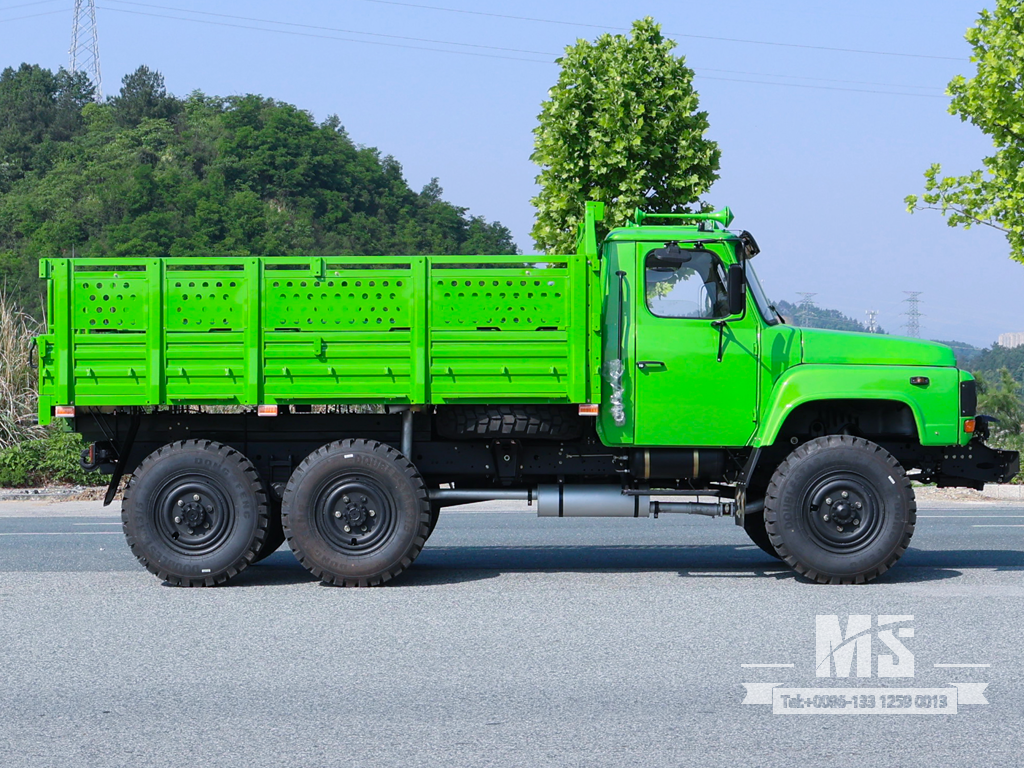 6X6 Dongfeng Turquoise EQ2082 รถบรรทุกแบบแถวเดี่ยว 6WD รถบรรทุกออฟโรด