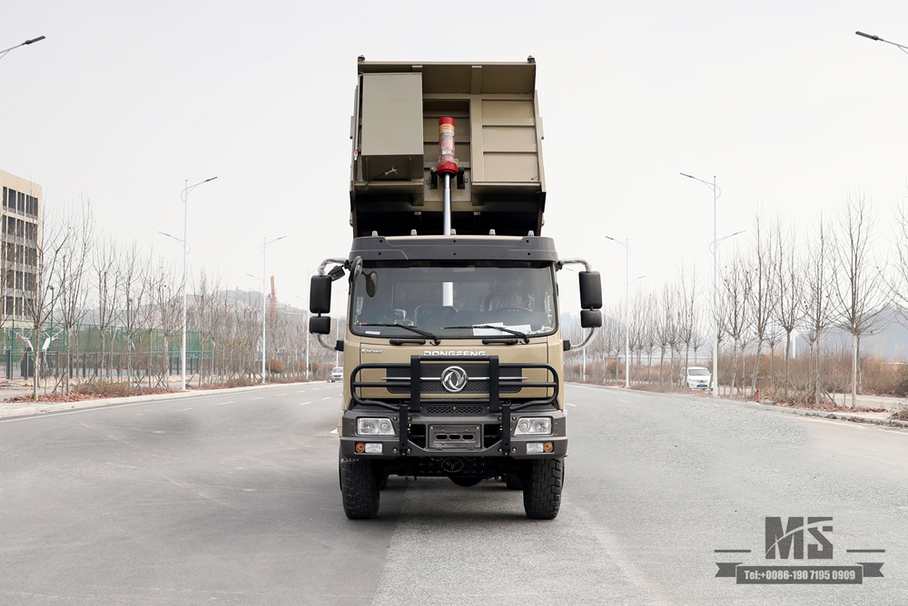 210hp 6*6 Dongfeng Dump Truck_ Flat Head Tipper Truck รถหกล้อขับเคลื่อน Off Road รถบรรทุกขนส่งสำหรับ Sale_Export ยานพาหนะพิเศษ