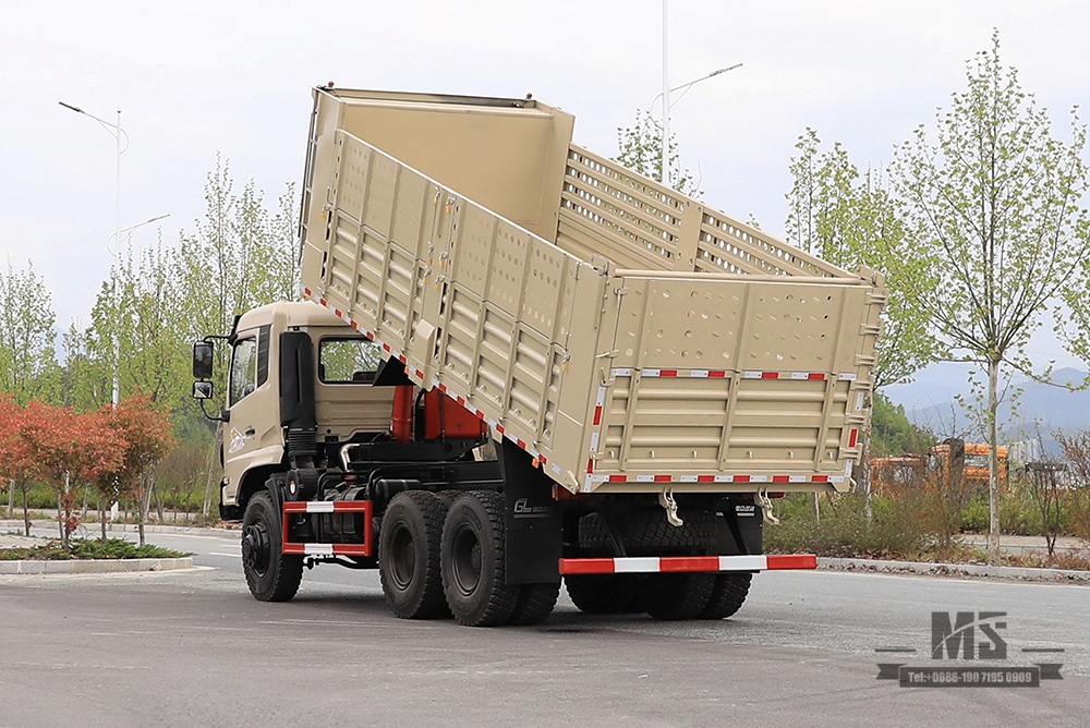 260hp Dongfeng 6×6 รถดั๊มพ์พิเศษออฟโรด_รถขับเคลื่อนหกล้อสามเพลาหลังรถบรรทุกทำเหมืองยางคู่_รถบรรทุกยก 7T/13T แบบกำหนดเอง_ส่งออกยานพาหนะพิเศษ