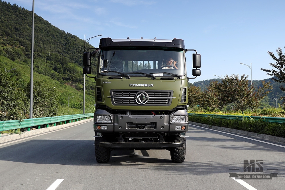 340hp Dongfeng รถขับเคลื่อนหกล้อ Off Road Truck 6 × 6 Dongfeng Flat Head หนึ่งและครึ่งแถวรถบรรทุกขนส่งสินค้า AWD 6 * 6 ส่งออกยานพาหนะพิเศษ