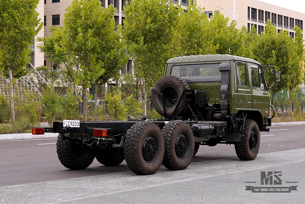 190hp Army Green Dongfeng EQ2102 แชสซีขับเคลื่อนหกล้อ _6 × 6 EQ246 153 Double Row Cab Off Road Chassis_Dongfeng ส่งออกแชสซียานพาหนะวัตถุประสงค์พิเศษ