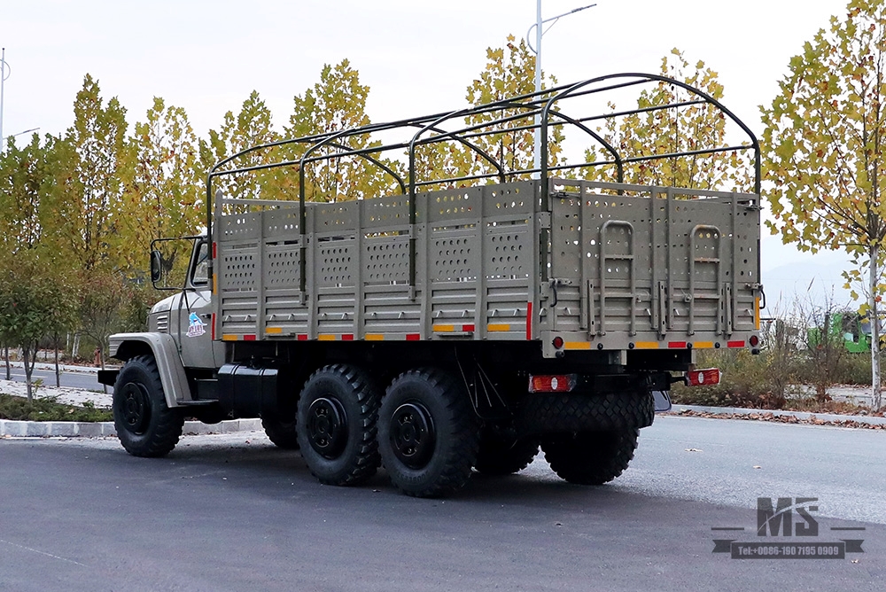 Dongfeng รถขับเคลื่อนหกล้อ EQ2100 Truck_ 6 × 6 190hp 3.5TDongfeng Long Head Single Row High Cargo Box พร้อมเสาผ้าใบกันน้ำ Truck_AWD ส่งออกรถบรรทุกพิเศษ