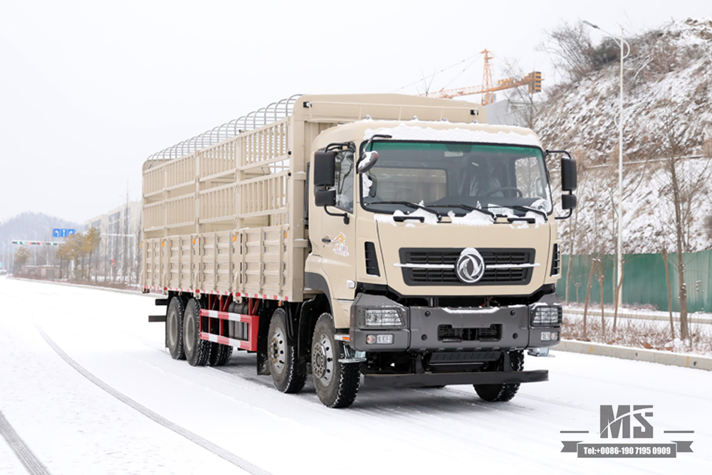 Dongfeng 8*4 Stake Truck Transport Truck_420hp รถบรรทุกหัวแบน_รถบรรทุกทางไกลส่งออกยานพาหนะวัตถุประสงค์พิเศษ