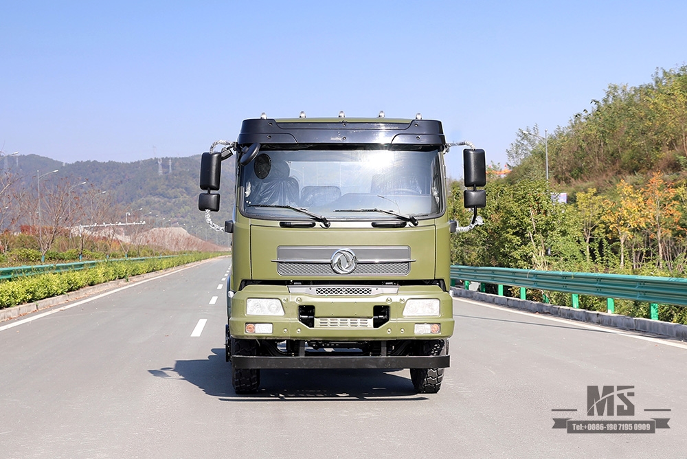 210hp Dongfeng 6 * 4 Tanker Truck Chassis_Dongfeng 6x4 Off Road Chassis_Flathead ส่งออกแชสซียานพาหนะพิเศษหนึ่งและครึ่ง