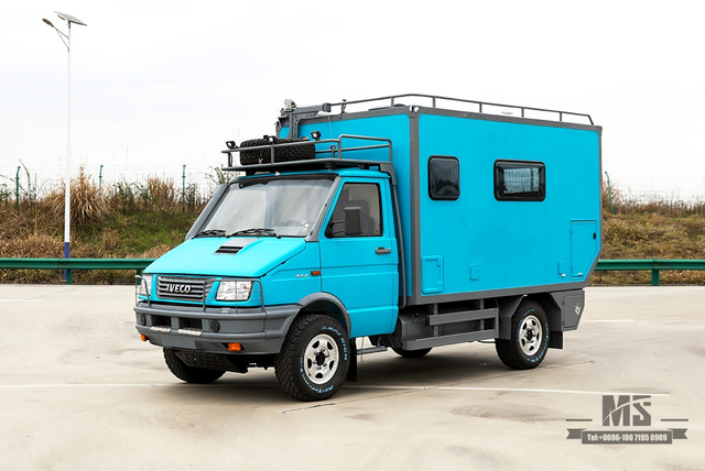 Iveco RV รถขับเคลื่อนสี่ล้อสำหรับสำนักงานเคลื่อนที่_4WD Off-road Touring Caravan สำหรับขาย_4*4 สำนักงานกลางแจ้ง รถ RV แบบกำหนดเองส่งออกยานพาหนะพิเศษ 