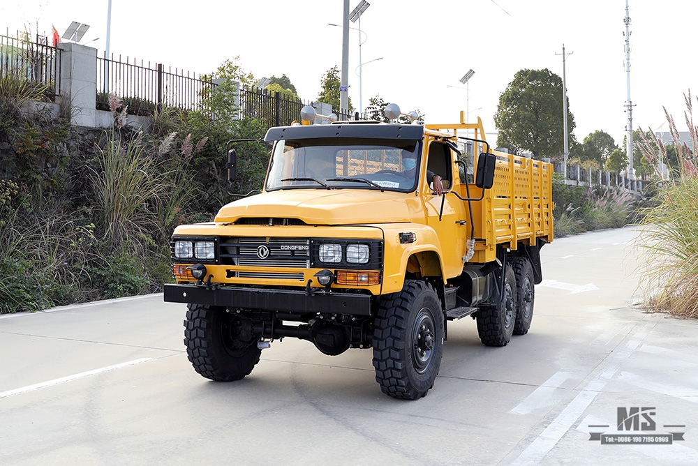 170 แรงม้า Dongfeng ขับเคลื่อนหกล้อ EQ2082 Truck_Gold Yellow 6*6 Single Row Pointed Head Off-road Special Truck_6×6 pointed 25Y Truck Export Special Vehicle