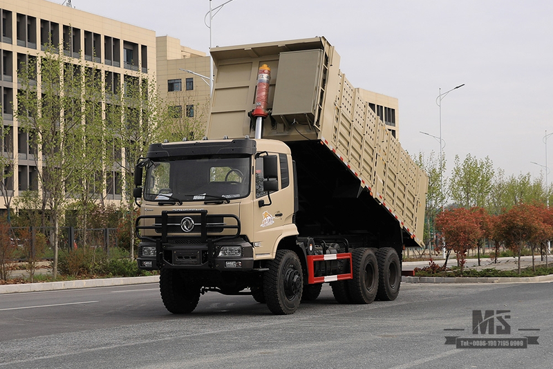 260hp Dongfeng รถขับเคลื่อนหกล้อ Dump Truck_6 * 6 หัวแบนเดี่ยวแถว Tipper Truck Off Road Transport Truck_Export Special Vehicle