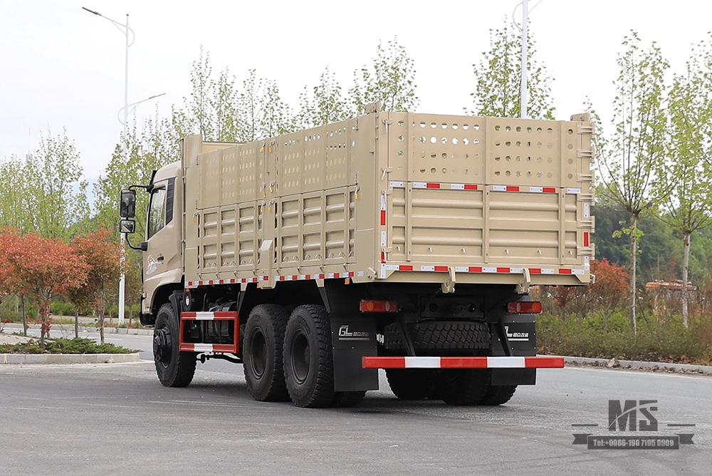 รถขับเคลื่อนหกล้อขนาด 260 แรงม้า Dongfeng Dump Truck_6 * 6 Flat Head Cargo Box Baffle Heightened Tipper Truck Off Road Transport Truck_Export Special Vehicle