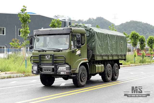 Dongfeng รถบรรทุกขับเคลื่อนหกล้อสำหรับ Sale_6 * 6 Army Green Flathead Truck ผู้ผลิต_Dongfeng 6WD ส่งออกยานพาหนะพิเศษ