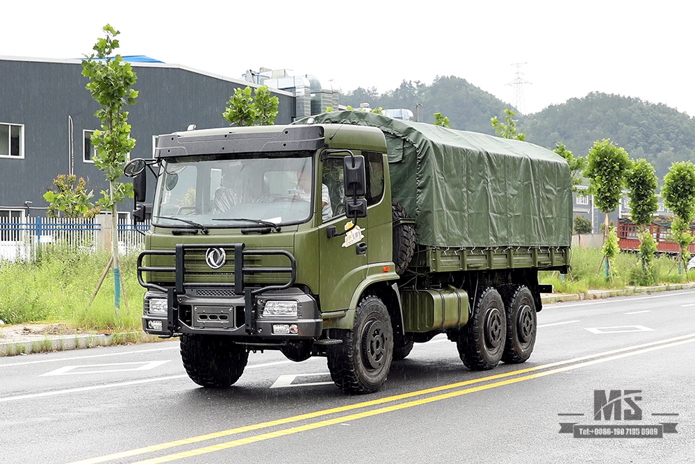 Dongfeng รถบรรทุกขับเคลื่อนหกล้อสำหรับ Sale_6 * 6 Army Green Flathead Truck ผู้ผลิต_Dongfeng 6WD ส่งออกยานพาหนะพิเศษ