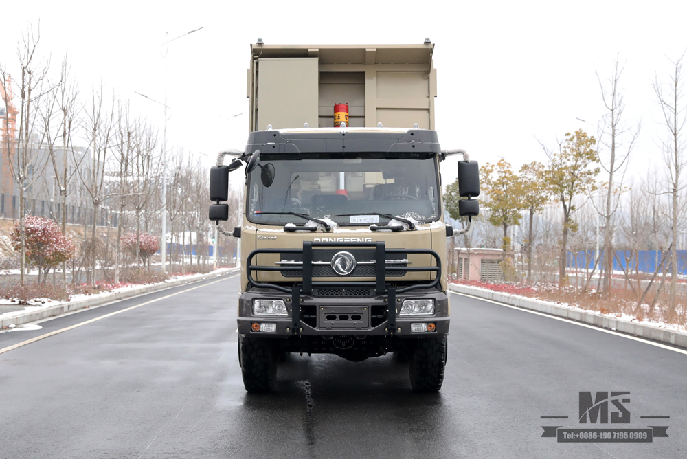 6×6 Camel Grey Dongfeng Six Wheel Drive Dump Truck_Flat Head Cargo Box Baffle Heightened Tipper Truck Conversion Factory_Export รถพิเศษ