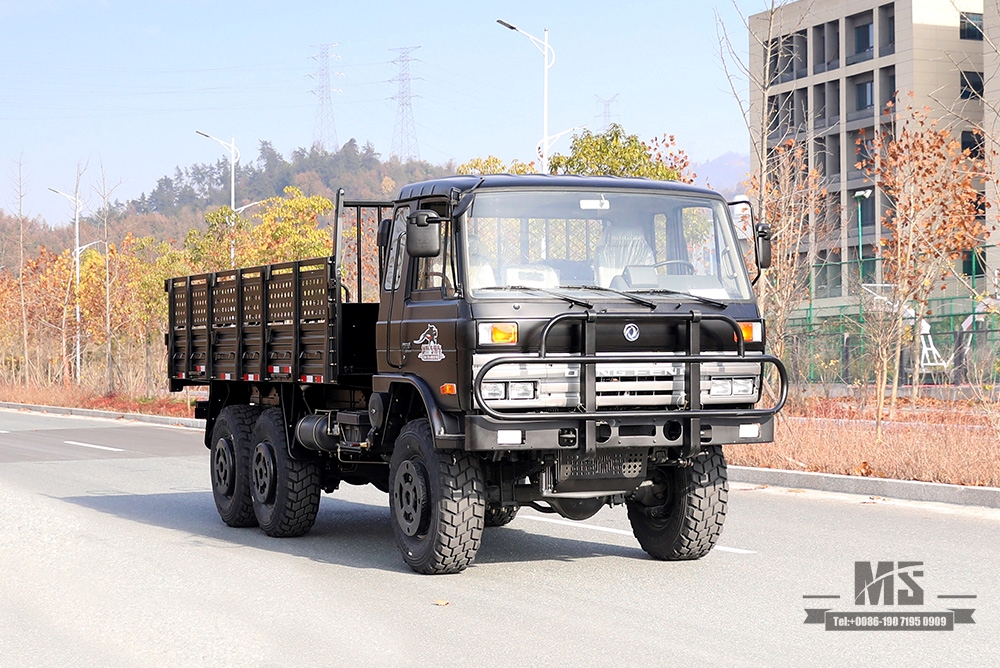 Dongfeng รถหกล้อ EQ2102 Truck_190 HP 3.5T สามเพลารถหกล้อสีดำ Off-road Cargo Truck_รถขับเคลื่อนสี่ล้อ EQ2102G ส่งออกยานพาหนะวัตถุประสงค์พิเศษ