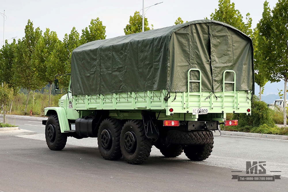 EQ2100E6D Mint Green Dongfeng รถบรรทุกหกล้อขับเคลื่อนออฟโรด_190hp Dongfeng 245 Single Row Pointed Head AWD Cargo Truck_Export Special Purpose Vehicle