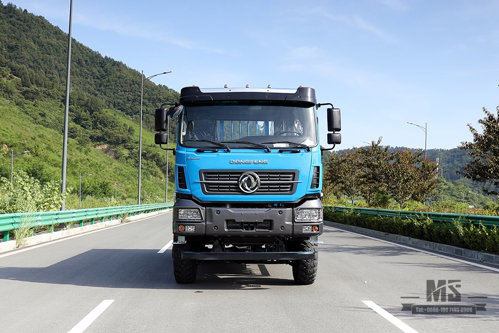 340hp Dongfeng 6*6 Truck_Dongfeng รถหกล้อขับเคลื่อนรถบรรทุกสินค้าหัวแบนพร้อมระบบเบรกน้ำหล่อเย็นถังรถบรรทุกทางไกล_ส่งออกยานพาหนะพิเศษ