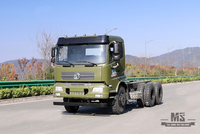 210hp Dongfeng 6 * 4 Tanker Truck Chassis_Dongfeng 6x4 Off Road Chassis_Flathead ส่งออกแชสซียานพาหนะพิเศษหนึ่งและครึ่ง