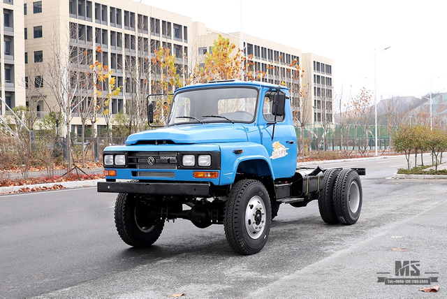 Dongfeng Four Wheel Drive Tipper Truck Chassis _170hp Blue 4*4 Single Row Pointed Head Dump Truck Chassis รถบรรทุกเหมืองแร่แชสซี_ส่งออกยานพาหนะพิเศษ