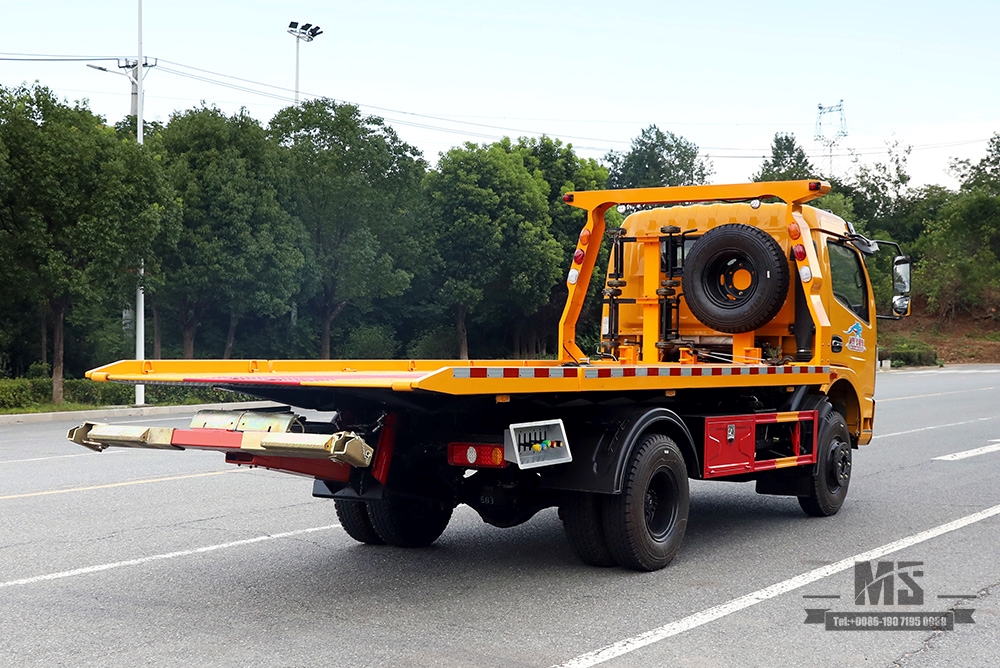 Dongfeng 4*2 Wrecker แผ่นหักล้างกึ่งชั้น Dongfeng Road Rescue Clearance Vehicle ส่งออกรถบรรทุกพ่วงพิเศษ