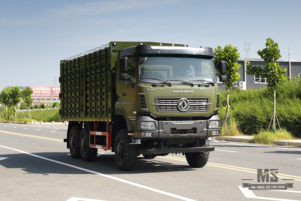 340 แรงม้า Dongfeng 6×6 รถบรรทุกออฟโรด รถขับเคลื่อนหกล้อ Dongfeng หัวแบน หนึ่งแถวครึ่ง ตู้คอนเทนเนอร์สูง รถบรรทุกสำหรับงานหนัก รถบรรทุกสินค้า ยานพาหนะ AWD 6*6 ยานพาหนะพิเศษส่งออก