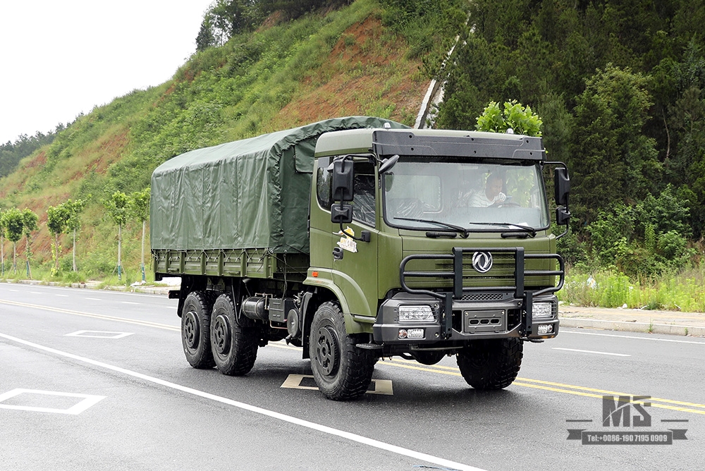 Dongfeng รถบรรทุกขับเคลื่อนหกล้อสำหรับ Sale_6 * 6 Army Green Flathead Truck ผู้ผลิต_Dongfeng 6WD ส่งออกยานพาหนะพิเศษ