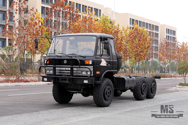 190 HP Dongfeng EQ2102 Off-roadสามเพลารถบรรทุกแชสซี_สีดำหกล้อไดรฟ์สีดำCargoรถบรรทุกแชสซี_All-ล้อไดรฟ์EQ2102Gส่งออกวัตถุประสงค์พิเศษยานพาหนะแชสซี